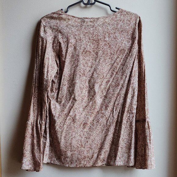 NWT American Eagle Outfitters Brown/Cream Henna Pattern Blouse Size Medium - Picture 16 of 16
